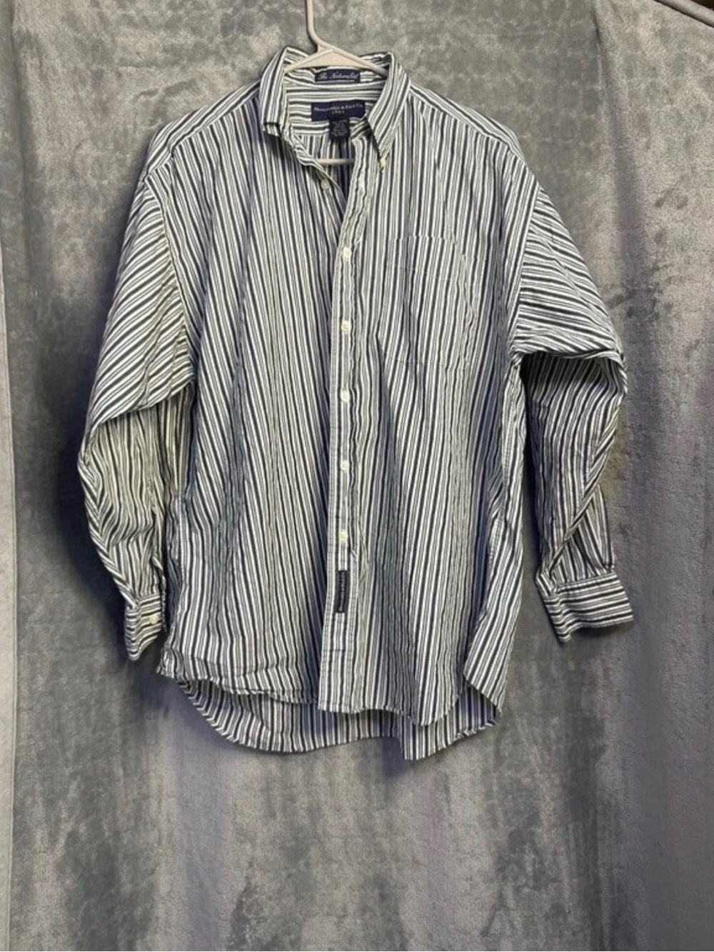 Abercrombie & Fitch Men’s Vertical Stripe Button-Down - Blue & White